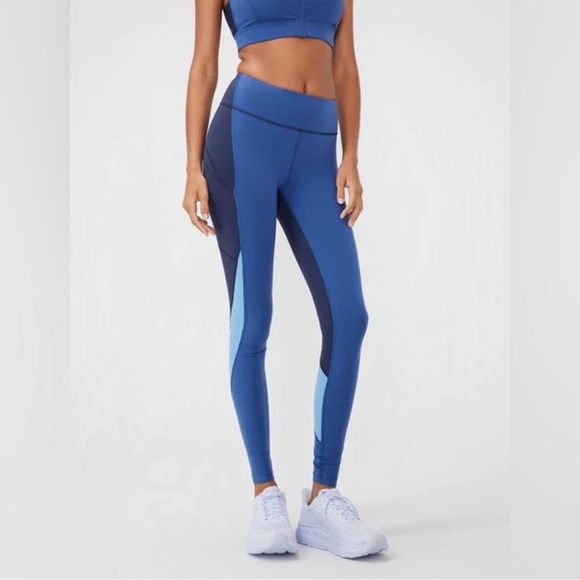 Outdoor Voices Pants - Outdoor Voices Tech Sweat 7/8 Zoom Leggings in Denim/Dark Sky/Morning Blue-Large